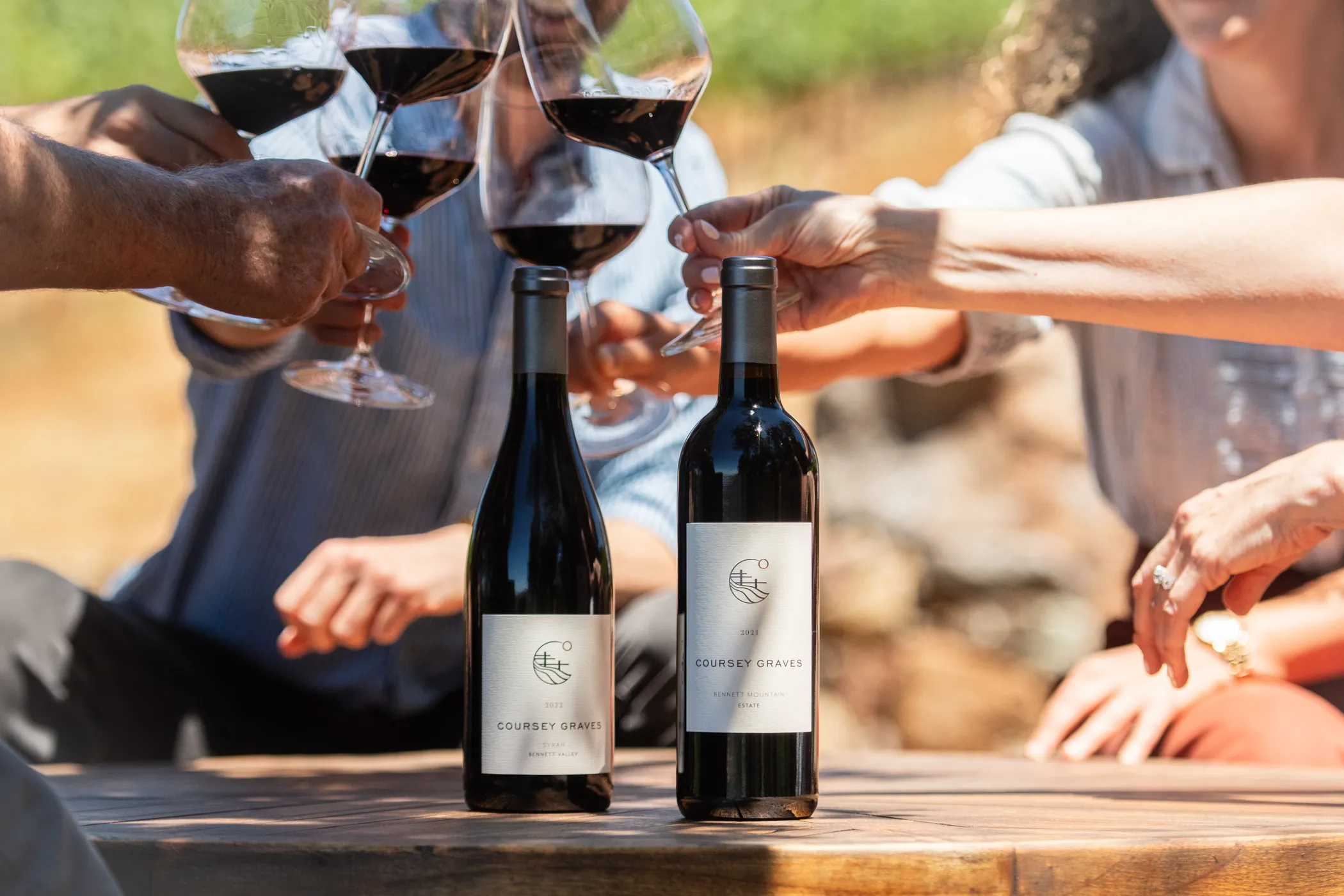 People enjoying Coursey Graves wines