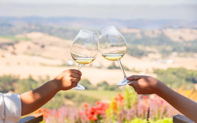 Toasting with Coursey Graves Chardonnay wine