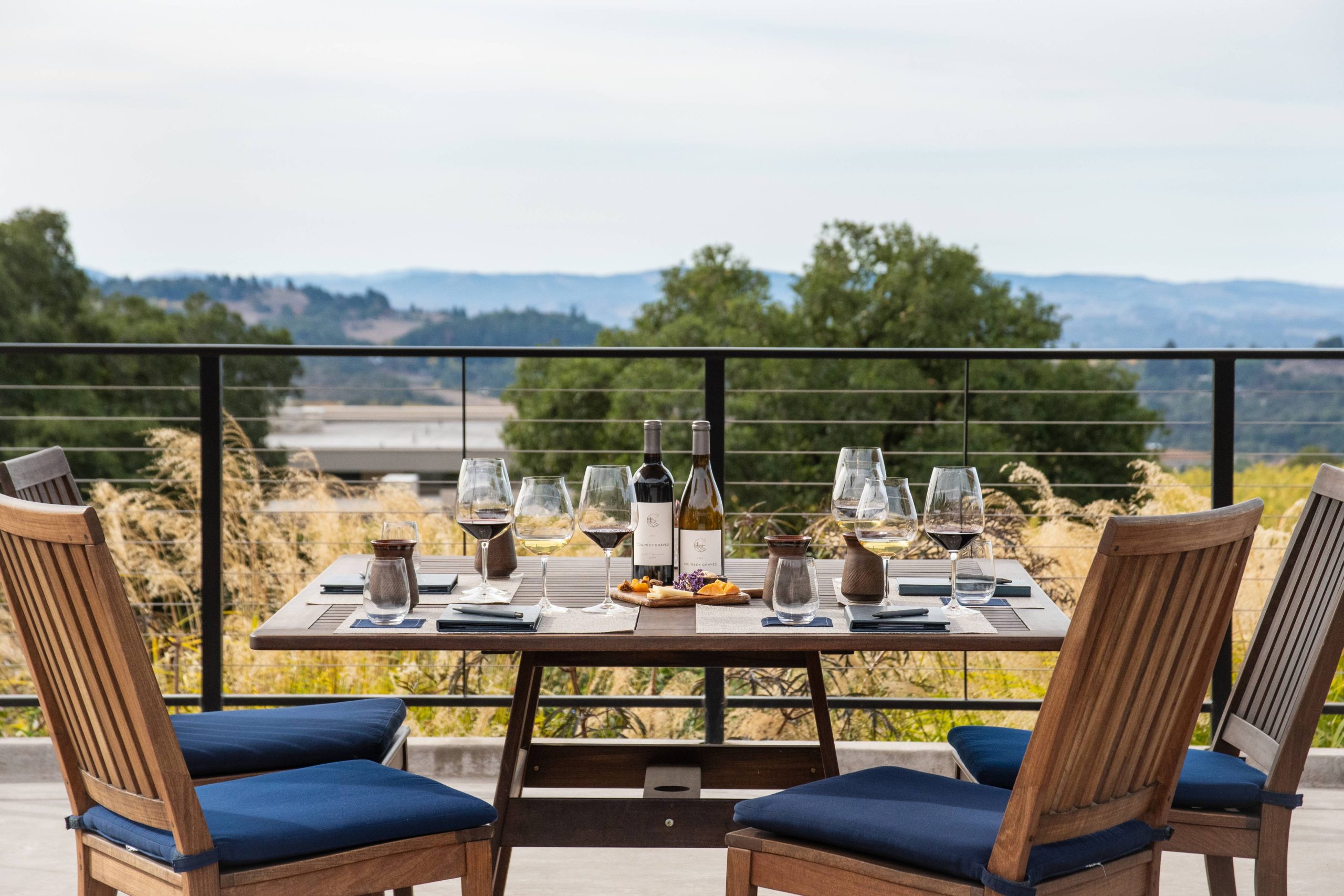 Outdoor tasting on the deck at Coursey Graves