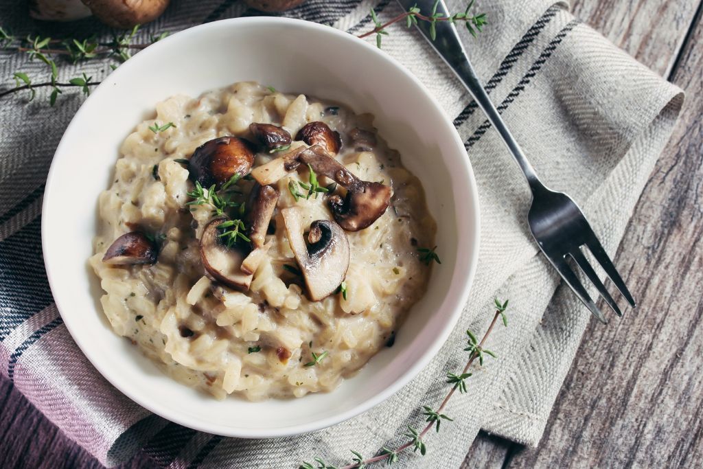Mushroom Risotta with Peas